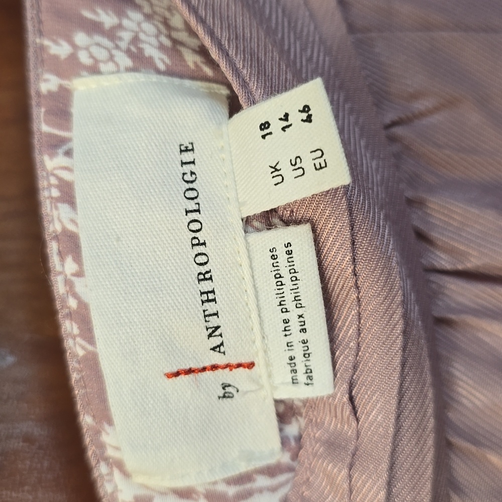 Anthropologie Women's Lavender Lace Flare Pants Size 14 - Picture 6 of 6